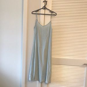 Light blue denim style midi dress